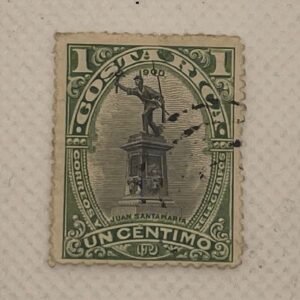 Costa Rica 1 Céntimo Stamp – Juan Santamaría Monument – UPU 1900 – Used