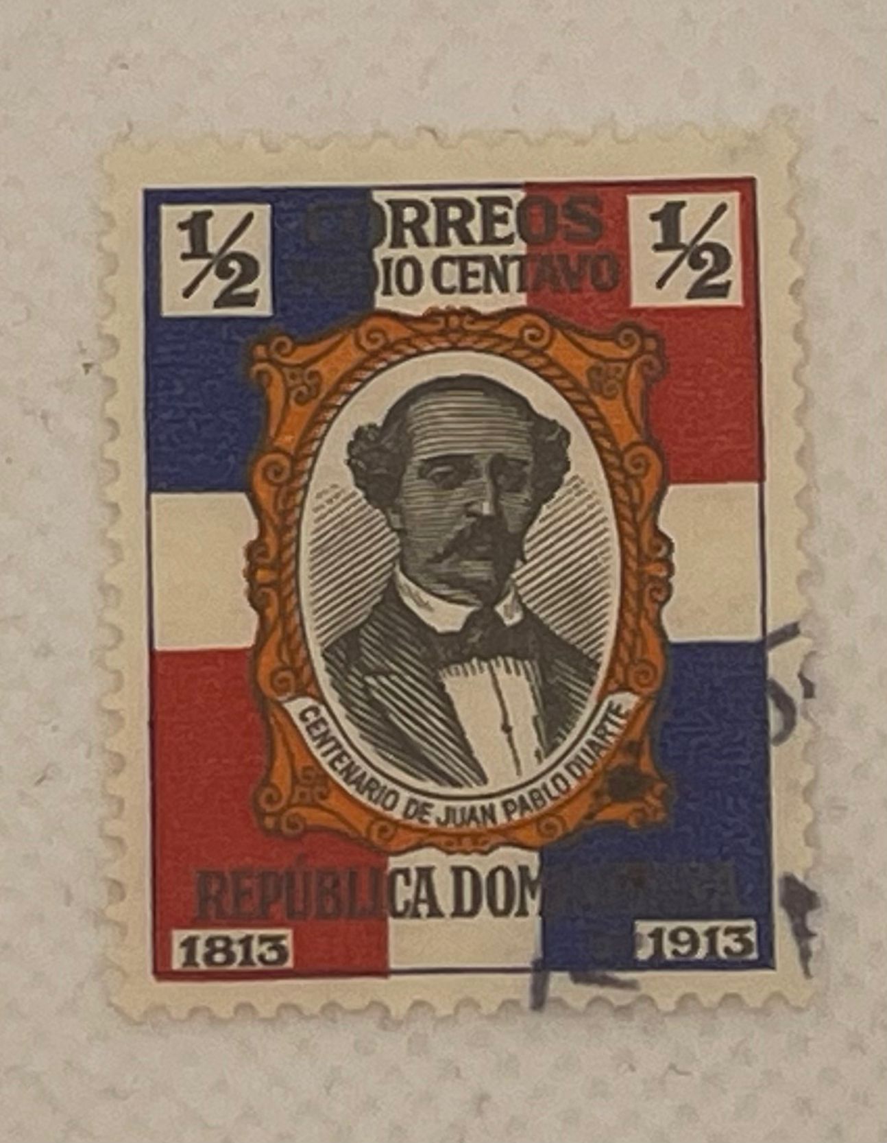 Dominican Republic ½ Centavo Stamp – Juan Pablo Duarte Centenary 1813–1913 – Mint