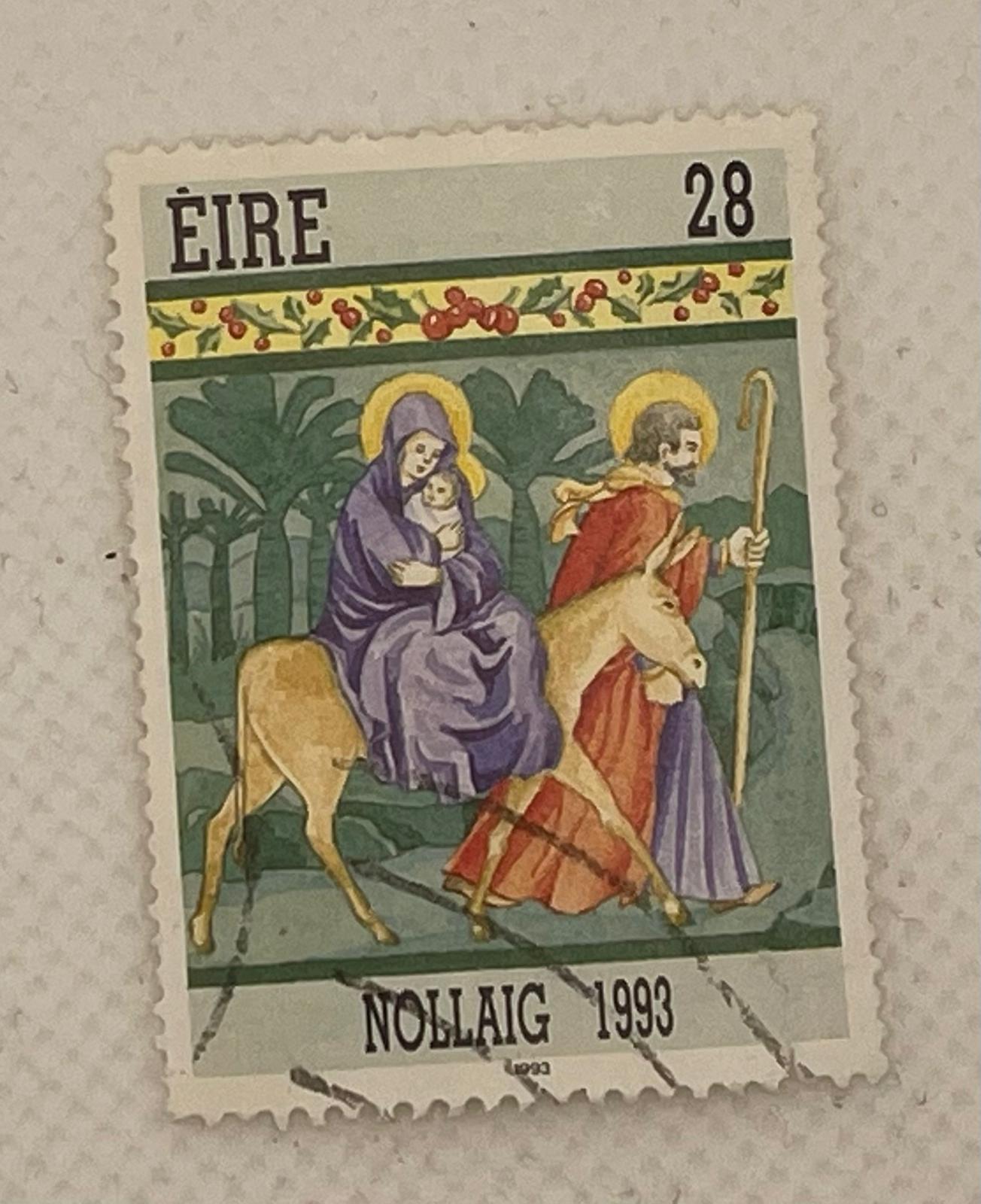 Ireland (Éire) 28p Christmas Stamp – Nollaig 1993 – Flight into Egypt – Used