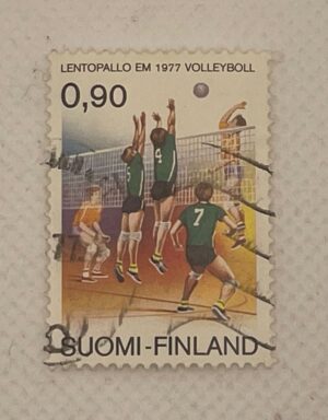 Finland (Suomi) 0,90mk Stamp – European Volleyball Championship 1977 – Used