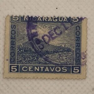 Nicaragua 5 Centavos Stamp – Volcano Momotombo Landscape – Correos – Used