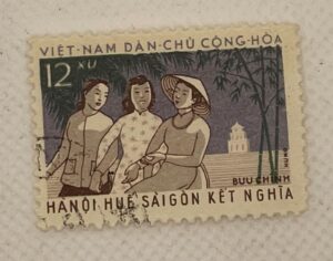 North Vietnam 12xu Stamp – Hanoi Huế Sàigòn Solidarity – Democratic Republic – Used