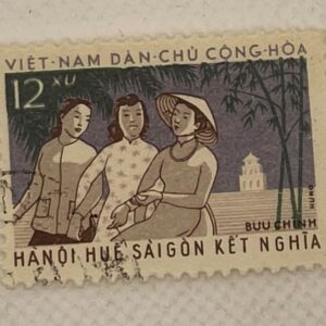 North Vietnam 12xu Stamp – Hanoi Huế Sàigòn Solidarity – Democratic Republic – Used