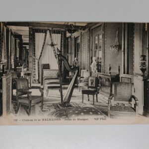 Chateau de la Malmaison Salon de Musique music room harp Empire furniture ND Phot postcard front