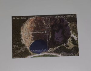 Front of Croatia Crveno Jezero souvenir sheet