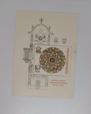 Czechoslovakia 1978 PRAGA 78 souvenir sheet 10 Kcs rose window Prague clock tower MNH