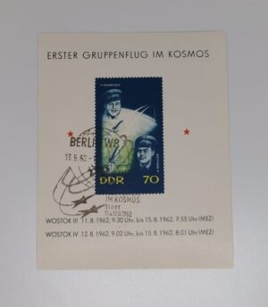 DDR 1962 souvenir sheet Erster Gruppenflug im Kosmos Vostok III IV Nikolayev Popovich