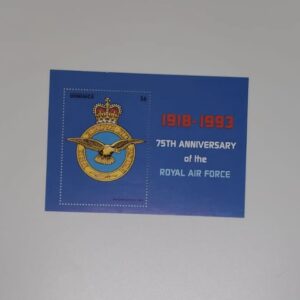 Front of Dominica RAF 75th anniversary souvenir sheet