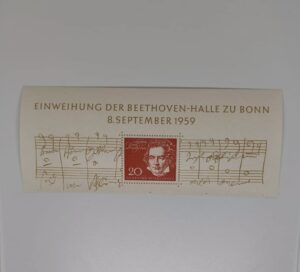 Germany 1959 souvenir sheet Beethoven-Halle Bonn inauguration 20pf Deutsche Bundespost MNH