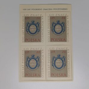 Front of Poland 1960 centenary stamp block MNH
