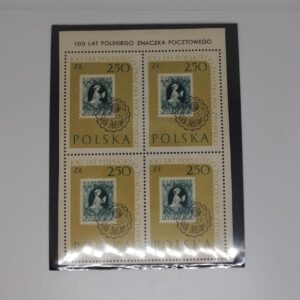 Front of Poland 1960 stamp block