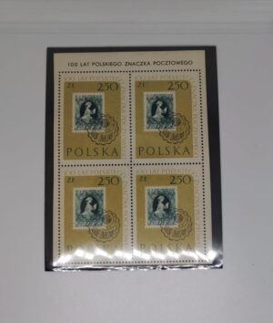 Front of Poland 1960 stamp block