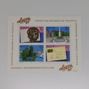 Front of Switzerland 1990 Helvetia Genève souvenir sheet