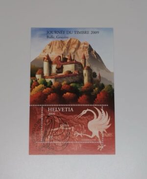 Switzerland 2009 Journée du Timbre souvenir sheet Bulle Gruyère castle Helvetia