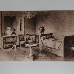 Versailles – Palais du Grand Trianon, Chambre de Napoleon I, Empire-style bedroom with canopied bed, c.1905